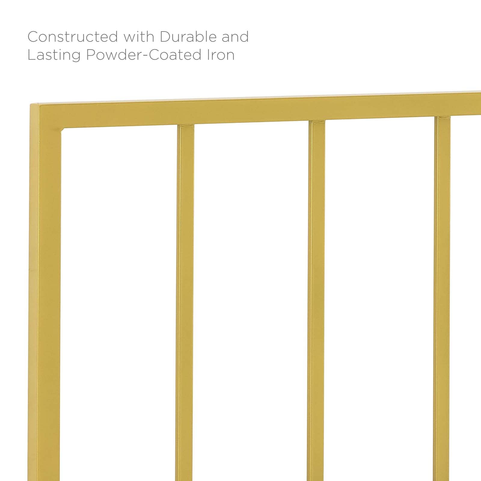 Modway Tatum Modern Farmhouse Metal Queen Headboard In Gold